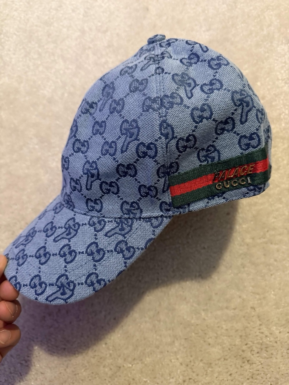GUCCI X PALACE HAT BLUE